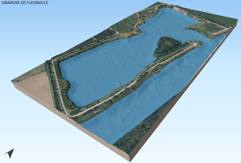 modélisation 3D de la gravière